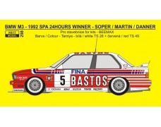 Decal – BMW M3 - Winner 1992 Spa 24 Hours - Soper / Martin / Danner